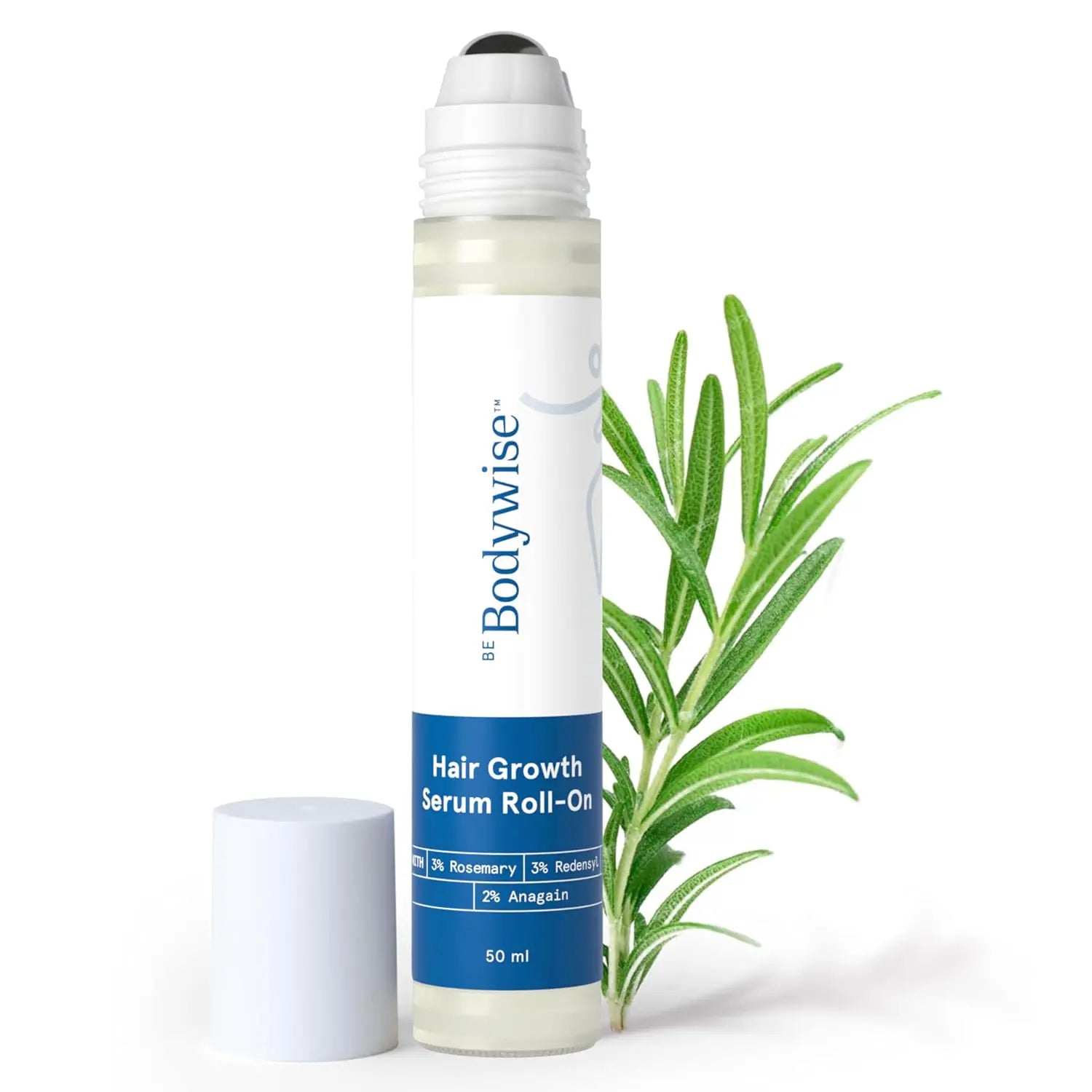 Be Bodywise Advanced Hair Density Roll-On Serum 25 Ml | 5% Saw Palmetto, 3% Rosemary, 1% Caffeine Herbasome & 3% Fenugreek | Scalp Serum for Reduced Hair Fall | Men & Women